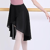 お買い得  バレエダンスウェア-通気性のあるバレエスカート メタリックバックル シャーリング ソリッド 女性用 トレーニングパフォーマンス 高ポリエステル