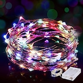 ieftine Acumulatoare-nuntă elegantă petrecere de recepție 10 m șir lumini 100 led fire rezistente la apă zâne șir lumini 4 buc 2 buc 1 buc pentru Crăciun nuntă acasă vacanță cameră de petrecere decor în aer liber alb
