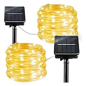 economico Striscie luci ad energia solare-luce solare esterna della stringa 2pcs 1pcs tubo della corda ha condotto la lampada solare 12m 100 luci della stringa dei led vacanza fata all&#039;aperto festa di natale luce del giardino solare luce