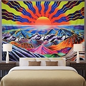 cheap Forest Tapestry-Mistry Forest Hanging Tapestry Magical Nature Green Tree Rainforest Landscape Wall Art Large Tapestry Mural Decor Photograph Backdrop Blanket Curtain Home Bedroom Living Room Decoration