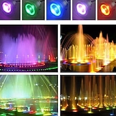 billige Undervannslamper-damlys undervannsfontenelys led nedsenkbar spotlight rgb 16farger vanntett med fjernkontroll 10w dc12v utendørs hage landskapslys 1stk 2stk