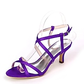 ieftine Formal-pantofi de nuntă pentru mireasă domnișoară de onoare femei peep toe alb fildeș albastru argintiu auriu negru sandale din satin cu toc mic petrecere de nuntă ziua îndrăgostiților minimalism moda