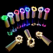 economico Striscie luci a batteria-led luci stringa bottiglia a forma di sughero decorazione di nozze all&#039;aperto 2m led notte luce stellata 30 pz 12 pz 10 pz filo di rame tappo bottiglia di vino lampada festa di nozze decorazione