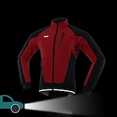 economico Giacche e gilet da uomo-Arsuxeo Per uomo Giacca da ciclismo Giacca in pile Inverno Tenere al caldo Antivento Fodera di vello Traspirante Bicicletta Giacca Giacche a vento Ciclismo da montagna Cicismo su strada Bici da città