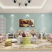 cheap Animal Paintings-Oil Painting Hand Painted Horizontal Panoramic Animals Modern Rolled Canvas (No Frame)