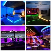 billige vanntette stripelys-rgbic stripe lys 5m 10m led lys stripe 150-300 lysdioder 16 millioner drømme farge skiftende hjem utendørs dekorasjon vanntett jul