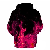 baratos Moletons masculinos com capuz-Homens Gráfico Labareda Moletom Moletons Moletom Manga Longa Moletom com capuz Com Capuz Festa Impressão 3D Bandagem Final de semana Azul Fúcsia Designer