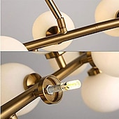 cheap Globe Design-16 Bulbs 90cm(35.4&quot;) LED Gold Pendant Light Metal Glass Sputnik Electroplated 3.9&quot; Lampshades Molecular Nordic Chandelier for Home Bedroom Kitchen