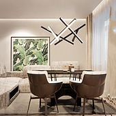 Недорогие В виде грозди-led 32w люстра sputnik dia56cm алюминиевая рама, окрашенная в черный цвет, отделка для гостиной, спальни, кафе, подвесной светильник, теплый белый / белый свет