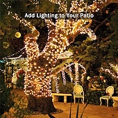 cheap Solar String Lights-LED Solar Outdoor String Lights, Waterproof 12m 100LEDs &amp; 7m 50LED String Lights for Christmas Garden &amp; Party