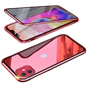 お買い得  iPhone用ケース-電話 ケース 用途 iPhone 16 iPhone 15 プロマックスプラス iPhone 14 13 12 11 Pro Max Mini X XR XS Max 8 7 Plus 磁気吸着ケース 全身保護 両面 耐衝撃 強化ガラス メタル