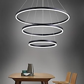 economico Modello a cerchio-lampada a sospensione a led 3 luci 80cm/60cm/40cm design ad anello cerchio 113w finiture verniciate in alluminio faretto moderno intelligente controllo wifi dimmerabile con telecomando