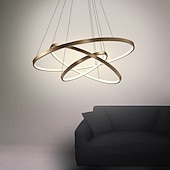cheap Circle Design-3-Light 80/60/40/20 cm LED Pendant Light Metal Acrylic Ring Circle Design Dimmable Painted Finishes Modern 90W/113W 3-Rings 4-Rings ONLY DIMMABLE WITH REMOTE CONTROL