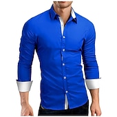 Homens camisa de verão Saia camisa de colarinho camisa de botão Tecido Casamento Trabalho Preto e Branco Safira Azul marinho Preto vermelho Manga Longa Colarinho Roupa baratos camisa de botão masculina-Homens camisa de verão Saia camisa de colarinho camisa de botão Tecido Casamento Trabalho Preto e Branco Safira Azul marinho Preto vermelho Manga Longa Colarinho Roupa