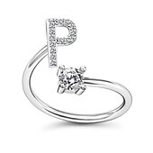 billige Trendy smykker-1 stk Bandring For Herre Dame Krystall Hvit Legering Klassisk