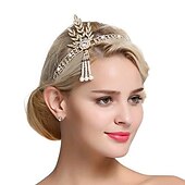 levne Diadémy a Koruna-art deco 1920s podzimní svatba flapper velký gatsby listová svatební tiara perlový hlavový doplněk čelenka zlaté šaty které ohromí