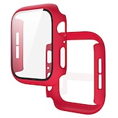 お買い得  スマートウォッチ用ケース-スクリーンプロテクター付き時計ケース と互換性があります Apple Watch Series 8 7 41mm 45mm / Series 6 5 4 SE 40mm 44mm / Series 3 2 1 38mm 42mm 傷つきにくい バンパーフルカバー 強化ガラス / PC 腕時計 カバー