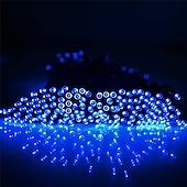cheap Solar String Lights-Outdoor Solar String Lights 100M 800LED 50M 500LED Upgraded Fairy Christmas String Lights Ambiance Lighting for Outdoor Patio Lawn Remote Control Memory Function IP65 Waterproof Garden Light