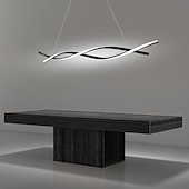 abordables Éclairages pour îlot-2 lumières 80/100cm led suspension design vague aluminium spoutnik linéaire île finitions peintes curl moderne simple 110-120v 220-240v