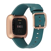preiswerte Fitbit-Uhrenarmbänder-Uhrenarmband für Fitbit Versa 2 / Versa Lite / Versa SE / Versa Echtes Leder Ersatz Gurt Schnellspanner Verstellbar Armband