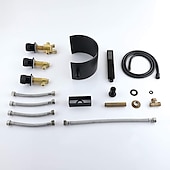 economico Rubinetti per vasca da bagno-Rubinetto per vasca da bagno, ottone moderno in stile moderno, bronzo lucidato a olio, vasca romana, valvola in ceramica, rubinetti miscelatori per vasca da bagno con cascata con interruttore caldo e