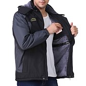 levne pánské aktivní svrchní oděvy-Pánské Dağcı Ceketi Bunda lyžařská Dağcı Rüzgarlığı Fleece Zima Venkovní Větruvzdorné Prodyšné Kapuce Zimní bunda Vrchní část oděvu Jeden jezdec Lov Rybaření Lezení Černá Armádní zelená Červená Modrá