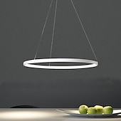 cheap Circle Design-1-Light LED Pendant Light 40cm 60cm 80cm Aluminum Acrylic Circle Gold White Black Painted Finishes Dimmable for Modern Simple Home Kitchen Bedroom 25W 38W 50W ONLY DIMMABLE WITH REMOTE CONTROL