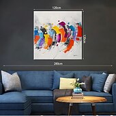 cheap Abstract Paintings-Oil Painting Hand Painted Square Abstract Modern Rolled Canvas (No Frame)