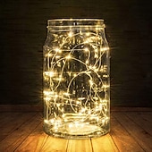ieftine Acumulatoare-nuntă elegantă petrecere de recepție 10 m șir lumini 100 led fire rezistente la apă zâne șir lumini 4 buc 2 buc 1 buc pentru Crăciun nuntă acasă vacanță cameră de petrecere decor în aer liber alb