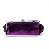 economico Clutch e borsette da sera-pochette da sera plissettata in raso bianco da donna – elegante borsa a mano con montatura in metallo floreale per matrimoni, cocktail ed eventi formali