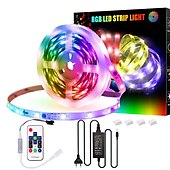 billige vanntette stripelys-rgbic stripe lys 5m 10m led lys stripe 150-300 lysdioder 16 millioner drømme farge skiftende hjem utendørs dekorasjon vanntett jul