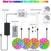 billiga Fjärrkontroll-20m 65,6ft led strip lampor rgb färgskiftande smd 5050 tejplampor flexibla för sovrum kök DIY heminredning 12v 10a