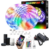 זול בקרת WiFi ומוזיקה-32.8ft 10 m led רצועות אור led wifi אלחוטי rgb tiktok אורות led חכם עמיד למים 5050 עם 24 מקשים שלט רחוק אורות קלטת גמישים מתאים alexagoogle הבית ומתאם 12 v