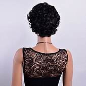 economico Parrucche di altissima qualità-parrucche nere per le donne breve ombre marrone nero capelli ricci parrucche per le donne nere parrucche sintetiche corte per le donne nere parrucche delle donne afroamericane