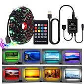 levne Ovládání přes WiFi-ovládání hudby led světelný pásek 1m 2m 3m 4m 5m 5050 rgb smd 30 ledů na metr tiktok led pásek světla s ir 24 klíčovým ovladačem usb port dc5v