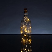 economico Striscie luci a batteria-led luci stringa bottiglia a forma di sughero decorazione di nozze all&#039;aperto 2m led notte luce stellata 30 pz 12 pz 10 pz filo di rame tappo bottiglia di vino lampada festa di nozze decorazione