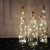 economico Striscie luci a batteria-led luci stringa bottiglia a forma di sughero decorazione di nozze all&#039;aperto 2m led notte luce stellata 30 pz 12 pz 10 pz filo di rame tappo bottiglia di vino lampada festa di nozze decorazione