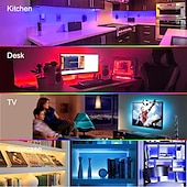levne Ovládání přes WiFi-ovládání hudby led světelný pásek 1m 2m 3m 4m 5m 5050 rgb smd 30 ledů na metr tiktok led pásek světla s ir 24 klíčovým ovladačem usb port dc5v