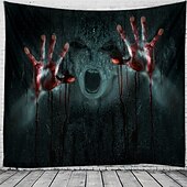 halpa halloween seinävaatteita-halloween koristeet hirviö loma seinä tapetti taide sisustus peitto verho piknik pöytäliina riippuva koti makuuhuone olohuone asuntolan sisustus psykedeelinen verinen käsi zombie kummittelee pelottava