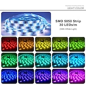 זול בקרת WiFi ומוזיקה-32.8ft 10 m led רצועות אור led wifi אלחוטי rgb tiktok אורות led חכם עמיד למים 5050 עם 24 מקשים שלט רחוק אורות קלטת גמישים מתאים alexagoogle הבית ומתאם 12 v