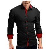 Homens camisa de verão Saia camisa de colarinho camisa de botão Tecido Casamento Trabalho Preto e Branco Safira Azul marinho Preto vermelho Manga Longa Colarinho Roupa baratos camisa de botão masculina-Homens camisa de verão Saia camisa de colarinho camisa de botão Tecido Casamento Trabalho Preto e Branco Safira Azul marinho Preto vermelho Manga Longa Colarinho Roupa
