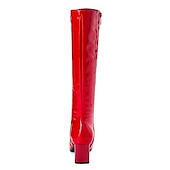 levne Módní boty-dámské bílé kozačky nad kolena s blokovým podpatkem - elegantní design na zip pro zimní módu