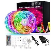 billiga Fjärrkontroll-20m 65,6ft led strip lampor rgb färgskiftande smd 5050 tejplampor flexibla för sovrum kök DIY heminredning 12v 10a