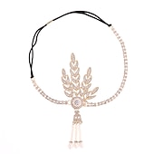 levne Diadémy a Koruna-art deco 1920s podzimní svatba flapper velký gatsby listová svatební tiara perlový hlavový doplněk čelenka zlaté šaty které ohromí