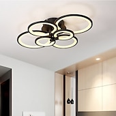 billige Taklamper med dimming-6-lys led dimbar taklampe innfelt lys sirkel design moderne stil enkelhet akryl 90w stue spisestue soverom lys armatur kun dimmes med fjernkontroll