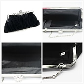 economico Clutch e borsette da sera-pochette da sera plissettata in raso bianco da donna – elegante borsa a mano con montatura in metallo floreale per matrimoni, cocktail ed eventi formali