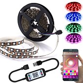 cheap USB Strip Lights-App Intelligent Control Bluetooth Mesh Smart Led Lights Strip 1M 2M 3M 4M 5M 5050 RGB SMD 30 LEDs Per Meters with IR 24 Key Controller USB Port DC5V