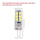 cheap LED Bi-pin Lights-10PCS G4 Bi-pin LED Light Bulb 3W 24LED SMD 2835 Equivalent Halogen Bulb 30W Warm white 3000K Daylight White 6000K 360° Beam Angle Flicker Free DC12V AC220V AC110V