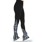 economico Pantaloni e Leggings da Pattinaggio Artistico-Pantaloni da pattinaggio artistico Per donna Da ragazza Pattinaggio sul ghiaccio Calze / Collant / Cosciali Ghette Completi Nero Vello Elastene Elevata elasticità Addestramento Da allenamento