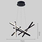 Недорогие В виде грозди-led 32w люстра sputnik dia56cm алюминиевая рама, окрашенная в черный цвет, отделка для гостиной, спальни, кафе, подвесной светильник, теплый белый / белый свет